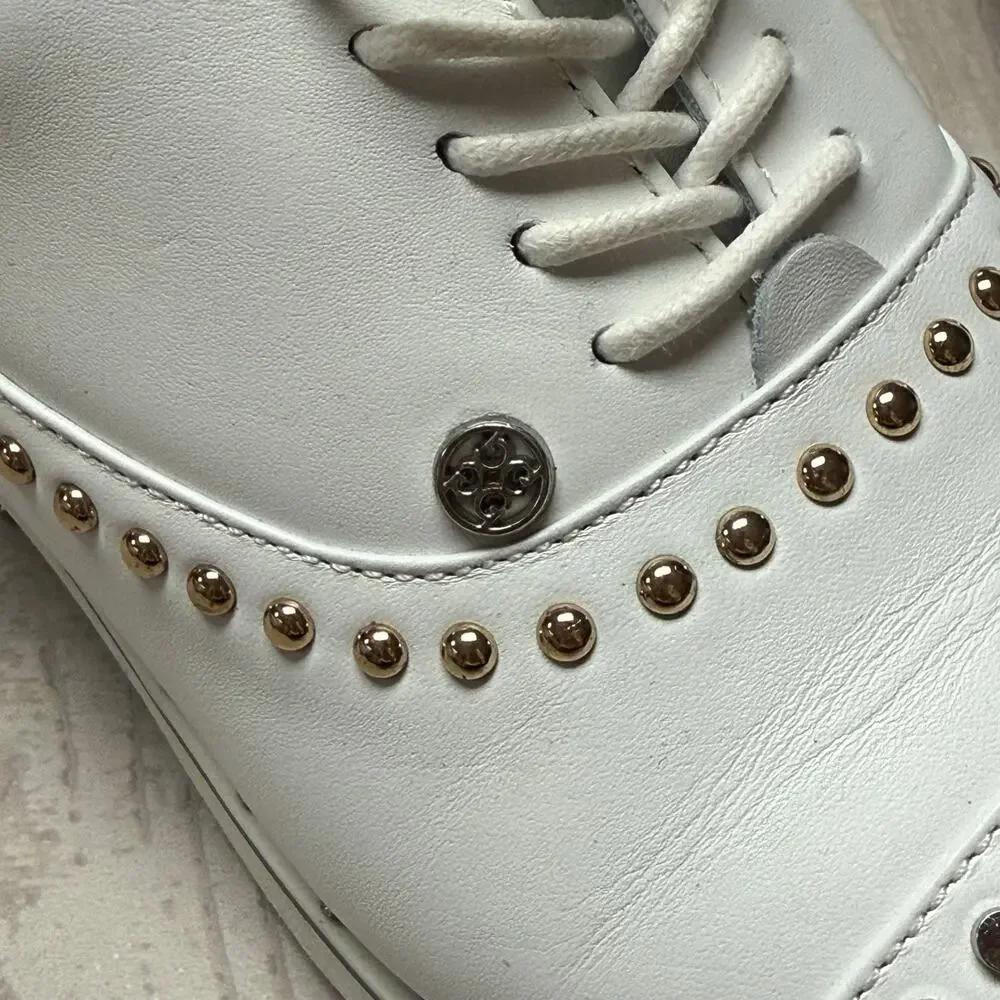 G/FORE Women’s Gallivanter Golf Shoes Size 8 White Studded Leather Spikeless